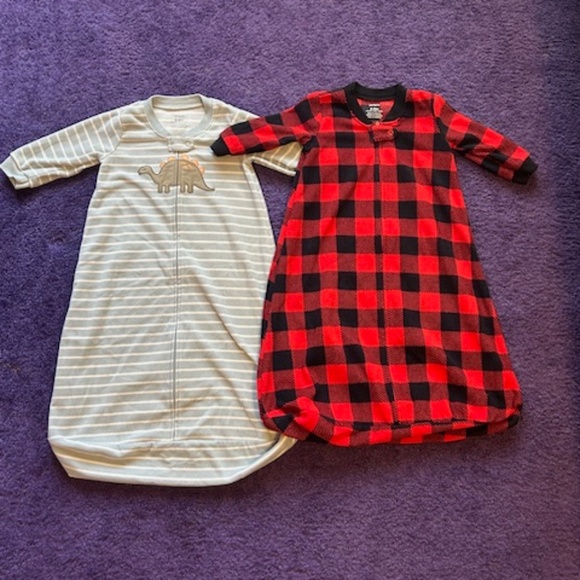 Carter's fleece sleep sacks (x2) - 6-9 Months - Picture 1 of 4